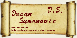 Dušan Šumanović vizit kartica